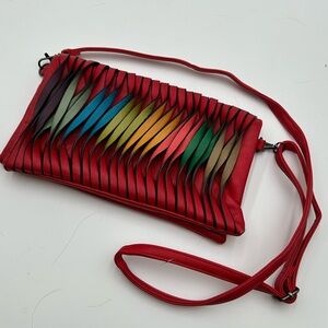 Vibrant Rainbow Red Crossbody Bag